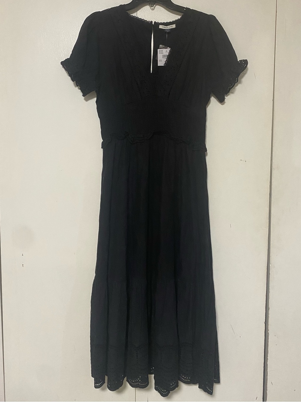 American eagle black embroidered dress